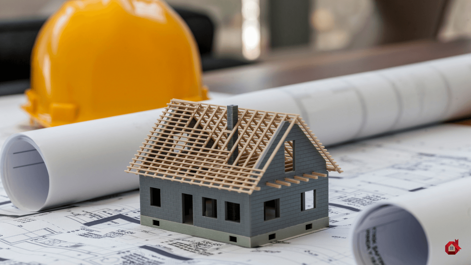 Miniature house in architect plan&nbsp;