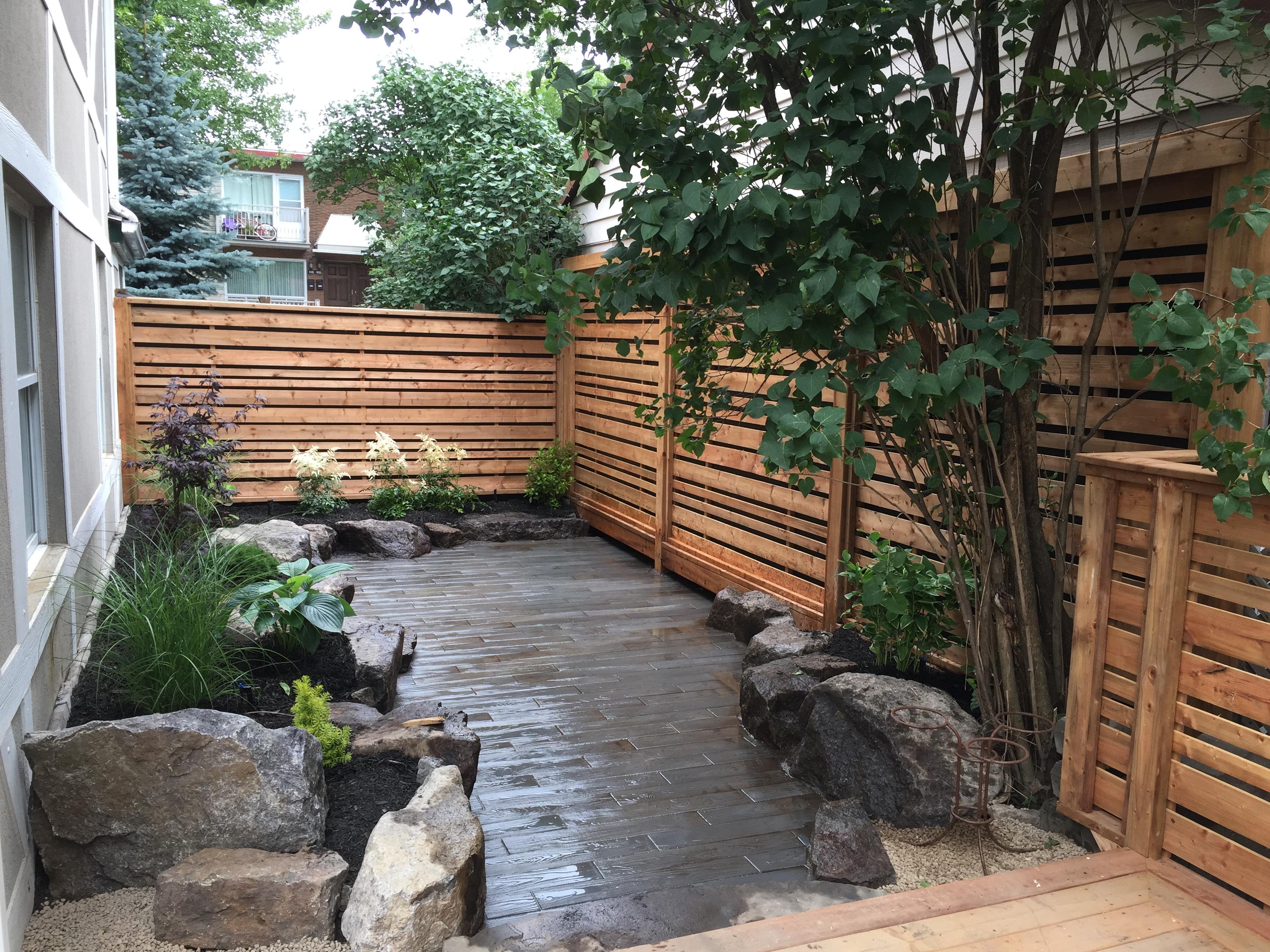fenced-in backyard