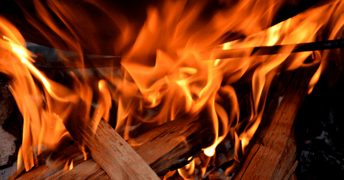 Burning firewood